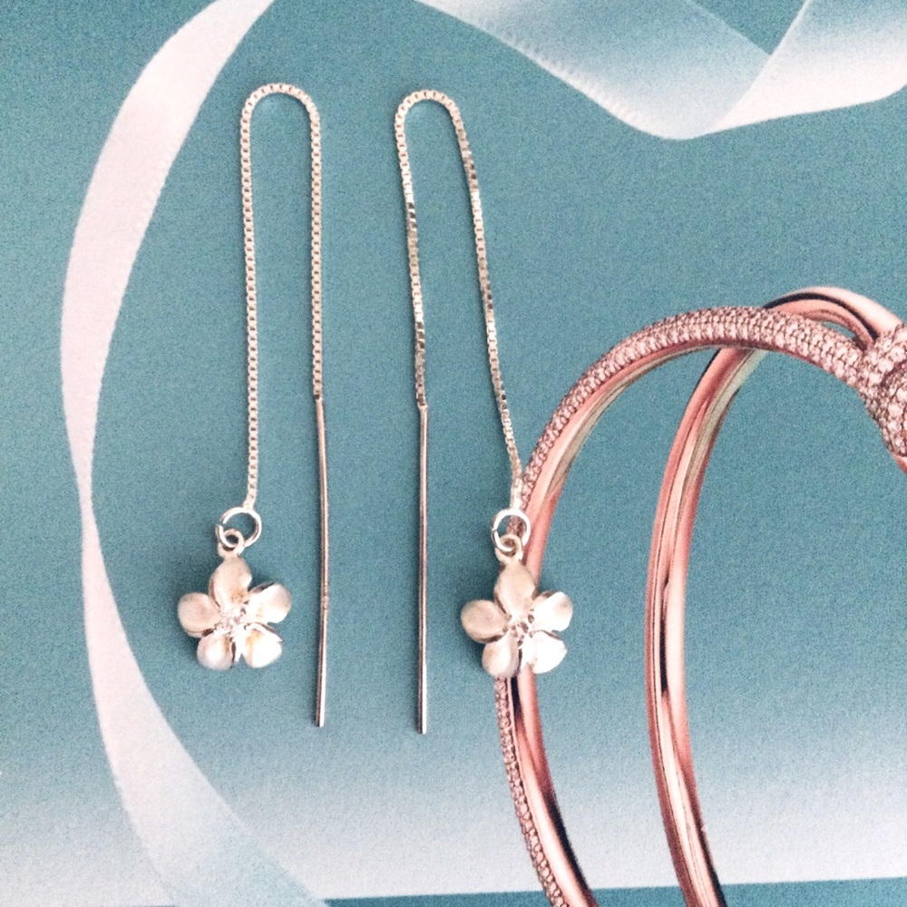 925 Silver Plumeria flowers 🌸 Earrings